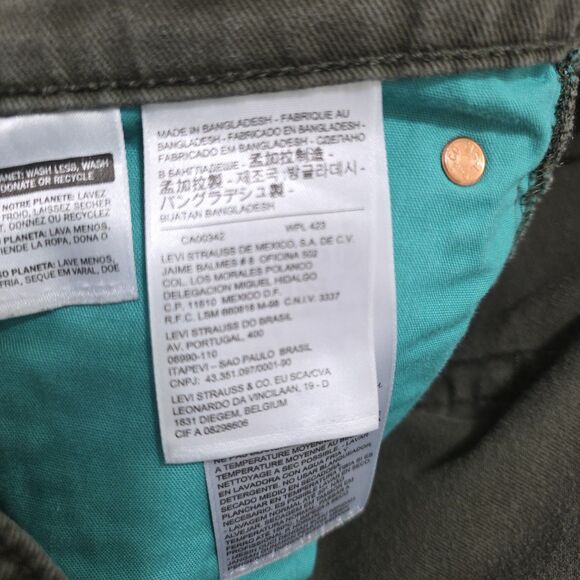 LEVI'S 511 Denim Jeans Pant Olive Green Stretch Men's 38 X 30 CW-3516 Streetwear - Picture 12 of 14